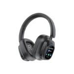 Promate VuTune Bluetooth Over Ear Headphones Hybrid Active Noise Cancellation with Detachable Magnetic LCD Touch Screen Controller